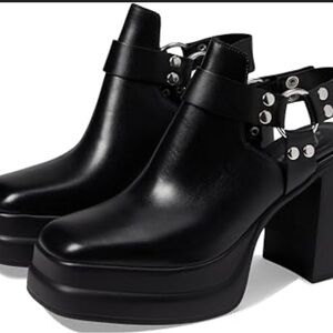 Free People Black Platform Shoes with Chunky Heel
